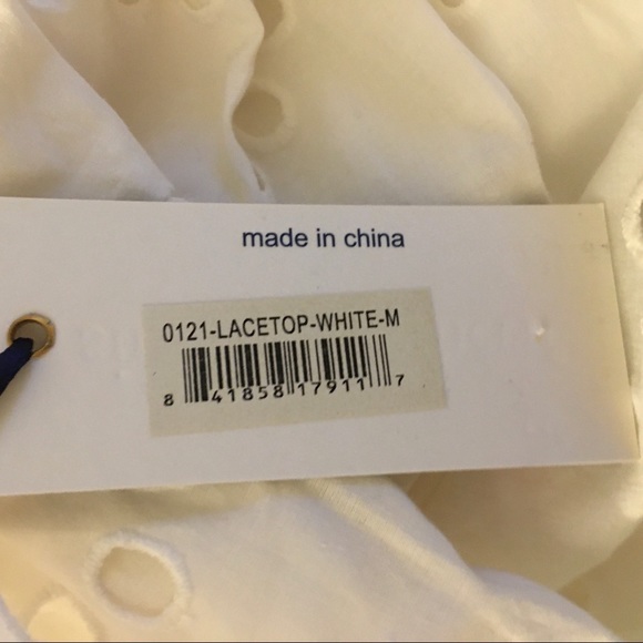 Simply Southern White Pineapple Eyelet Shirt NWT - Picture 4 of 4